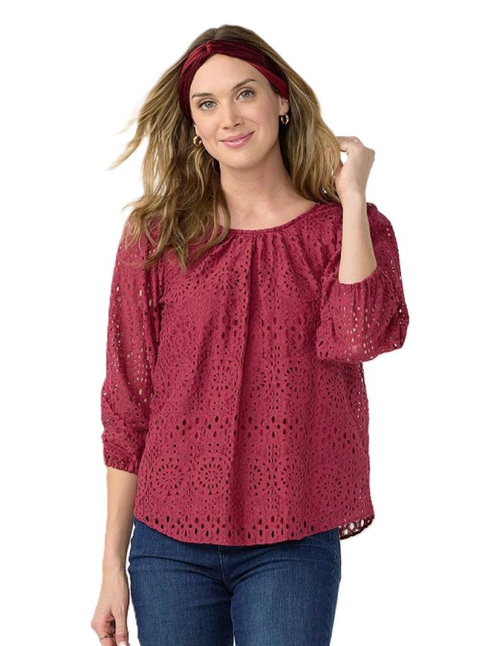 LC LAUREN CONRAD Eyelet Blouse. Plus Size 4X